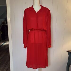 Vintage! Townhouse Sheer Red Dress